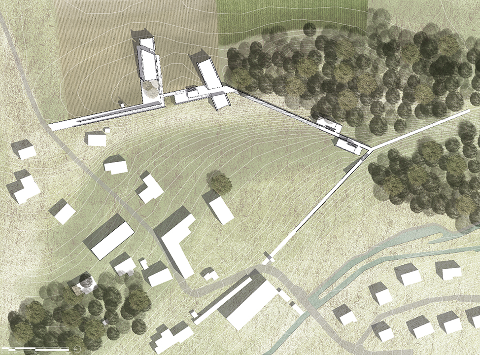 Plan masse sur projet au 1/500e<br>Archicad 16 - Adobe Photoshop CC