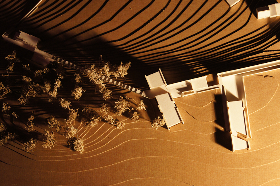 Maquette du projet - 1/200e - Cartons bois et ondulés.