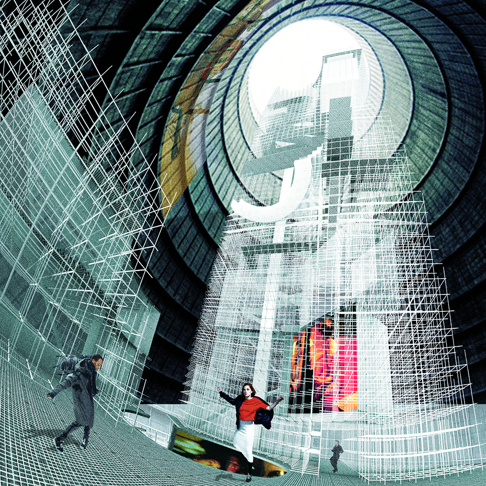 Tableau perspective intérieure<br>Document personnel - Archicad - Cinema 4d - Adobe Photoshop